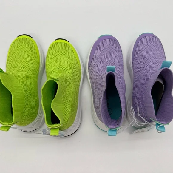NEW: Toddler Ari Sneakers Lime / Green and Purple Combo Deal- Cat & Jack - Picture 5 of 5